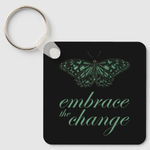 Embrace Change Green Keychain
