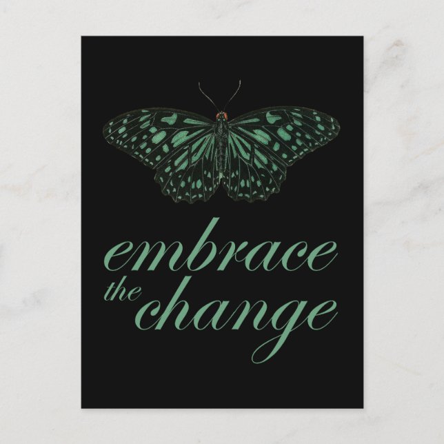 Embrace Change Green Postcard (Front)