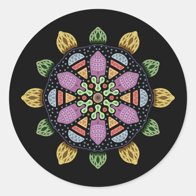 Embrace Chaos Abstract Classic Round Sticker (Front)