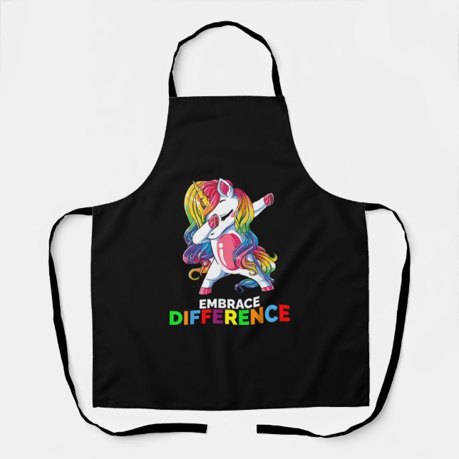 Embrace Difference Unicorn Autism Awareness Divers Apron (Front)