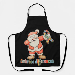 Embrace Differences Autism Christmas Santa Xmas Apron
