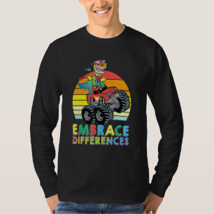 Embrace Differences Autism dinosaur Monster Truck T-Shirt