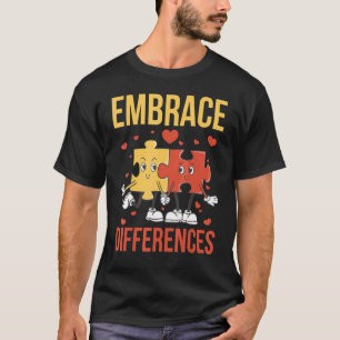 Embrace Differences, Funny World Autism Day Puzzle T-Shirt