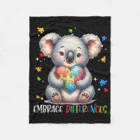 Embrace Differences Puzzle Heart Koala Autism Awar