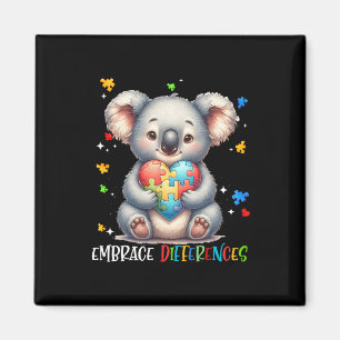 Embrace Differences Puzzle Heart Koala Autism Awar Magnet