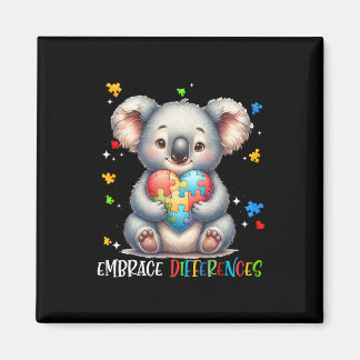 Embrace Differences Puzzle Heart Koala Autism Awar Magnet
