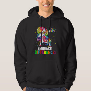 Embrace Differences Unicorn Dabbing Puzzle Autism Hoodie
