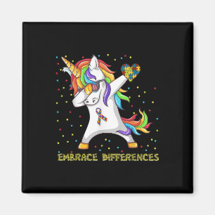 Embrace Differences Unicorn Dabbing Puzzle Autism  Magnet