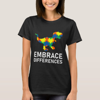 Embrace Dinosaur Differences Autism Awareness T-Shirt