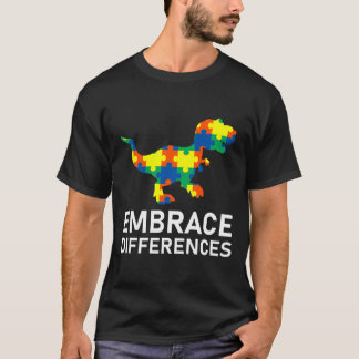 Embrace Dinosaur Differences Autism Awareness T-Shirt