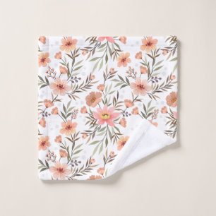 Embrace Elegance: Pink Boho Flowers Wash Cloth