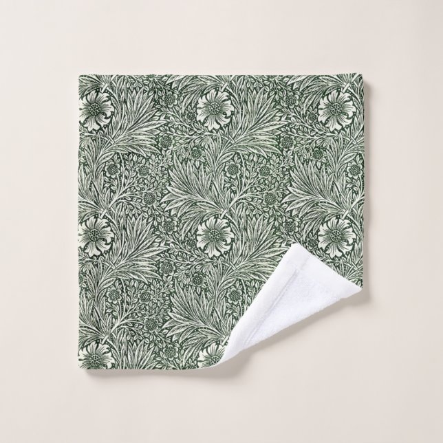 Embrace Elegance with Every Touch - Green Marigold Wash Cloth (Wash Cloth)