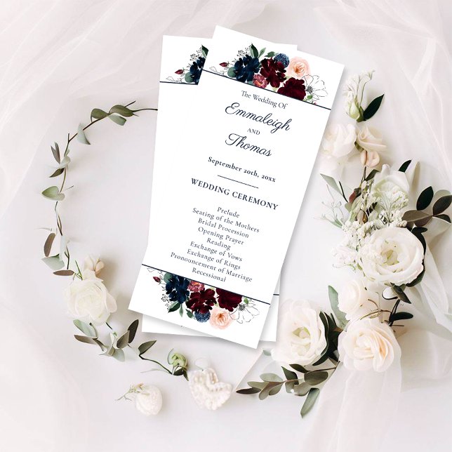 Embrace Floral Wedding | Burgundy Navy Blue Program (Creator Uploaded)