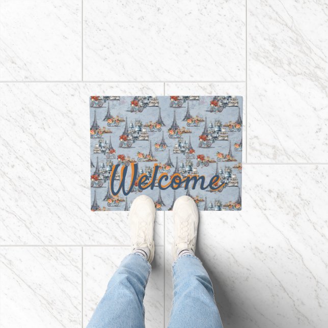 Embrace French country living in Refined Pale Blue Doormat (Indoor)