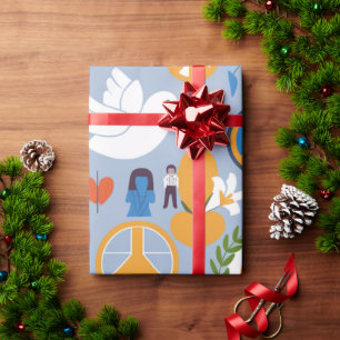 Embrace Global Unity Colorful Peace and Harmony Wrapping Paper