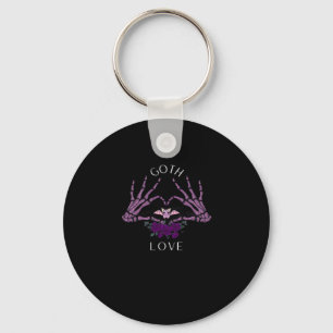 Embrace Goth Skeleton Heart Keychain