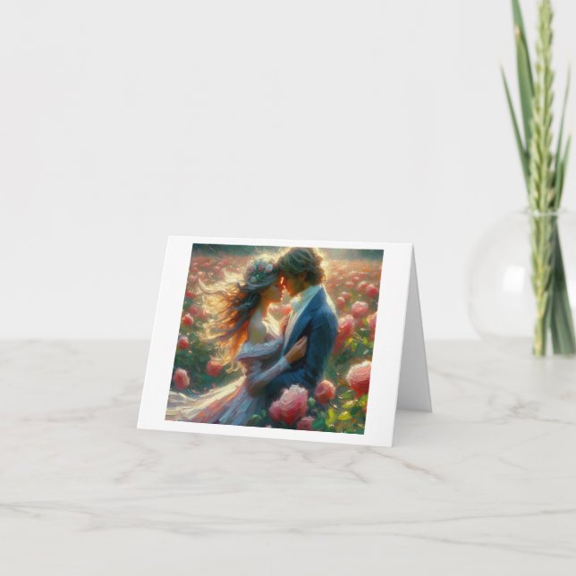 Embrace in Field of Roses,  Card (Front)