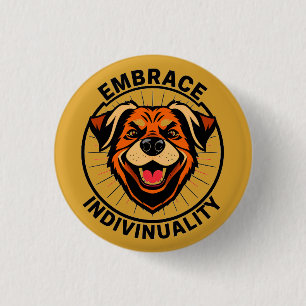 Embrace Individuality Text Circular Design 1 Inch Round Button