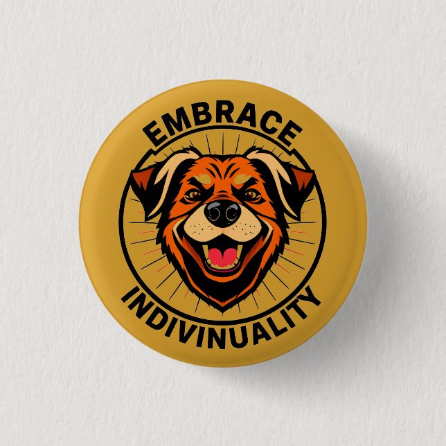 Embrace Individuality Text Circular Design 1 Inch Round Button (Front)
