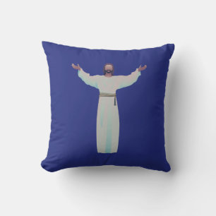 Embrace Jesus - throw pillow in dark blue