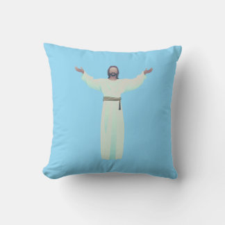 Embrace Jesus - Throw Pillow in Light Blue