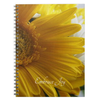 Embrace Joy Yellow Floral Spiral Photo Notebook