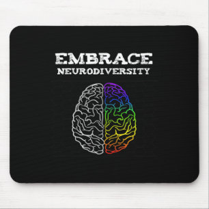 Embrace Neurodiversity Autism Adhd Asd Rainbow Bra Mouse Pad