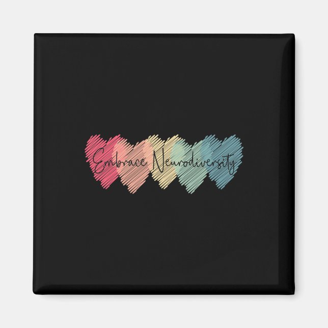 Embrace Neurodiversity Autism Awareness Asd Adhd  Magnet (Front)