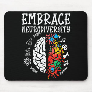 Embrace Neurodiversity Autism Awareness ASD Men Mouse Pad