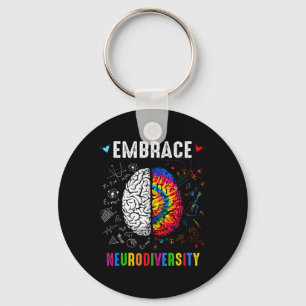 Embrace Neurodiversity Autism Awareness Asd Men Wo Keychain