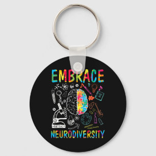 Embrace Neurodiversity Autism Awareness Asd Men Wo Keychain