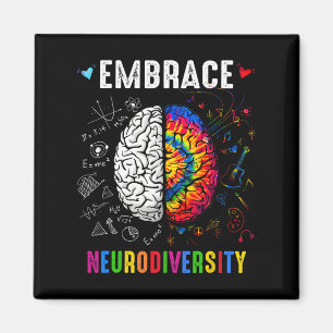 Embrace Neurodiversity Autism Awareness Asd Men Wo Magnet