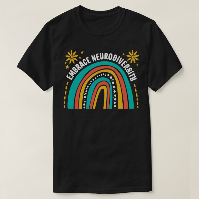 Embrace Neurodiversity Autism Awareness Brain Embr T-Shirt (Design Front)