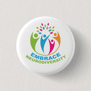 Embrace Neurodiversity Autism Spectrum Colourful 1 Inch Round Button