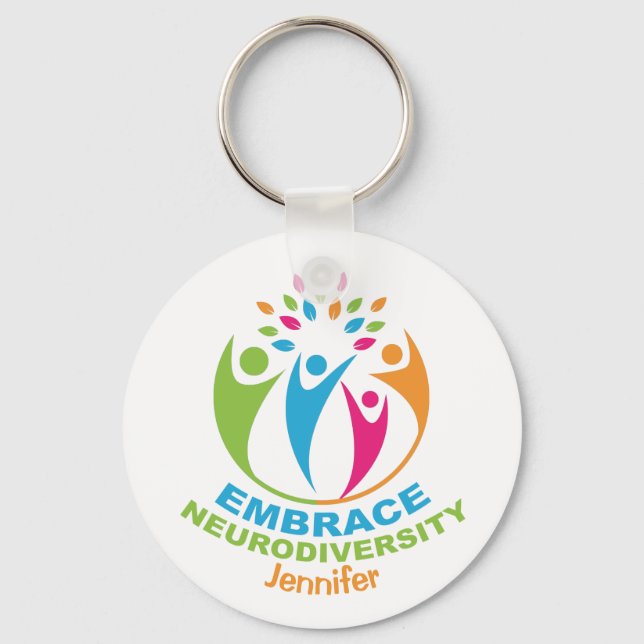 Embrace Neurodiversity Autism Spectrum Colourful Keychain (Front)