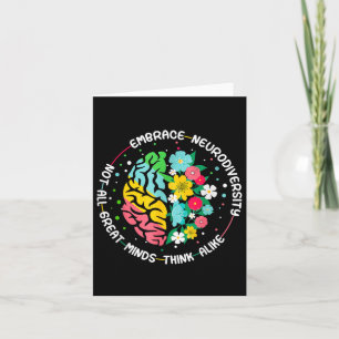 Embrace Neurodiversity Brain Autism Awareness Adhd Card