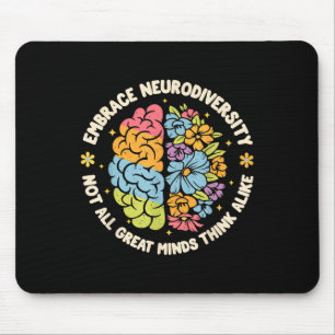 Embrace Neurodiversity Brain Autism Awareness Adhd Mouse Pad