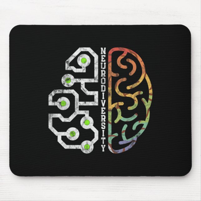 Embrace Neurodiversity Brain Autism Awareness  Mouse Pad (Front)