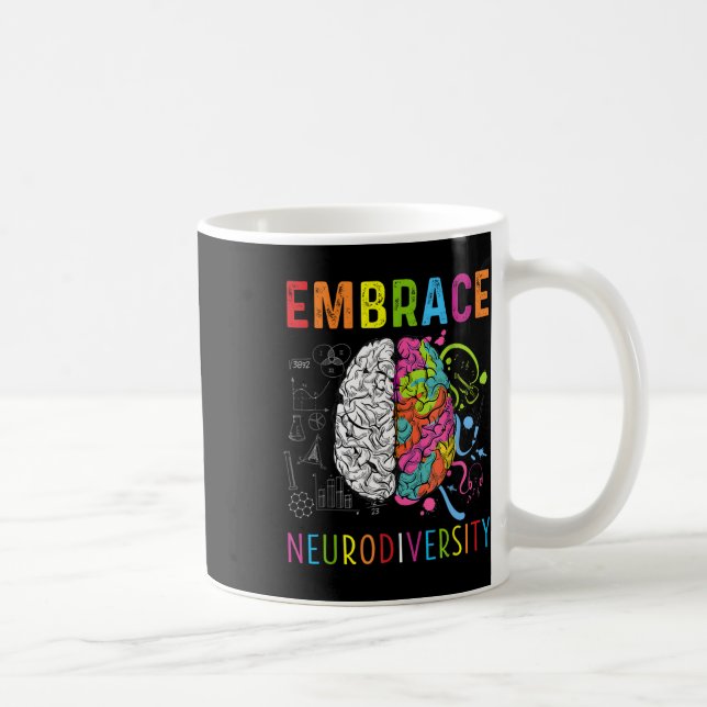 Embrace Neurodiversity Brain Embrace Adhd Autism  Coffee Mug (Right)