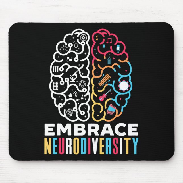 Embrace Neurodiversity Design for a Autism Awarene Mouse Pad (Front)