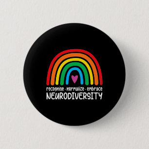 Embrace Neurodiversity Rainbow Autism Awareness Me 2 Inch Round Button