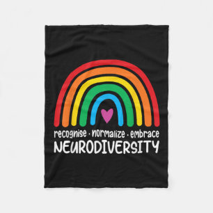 Embrace Neurodiversity Rainbow Autism Awareness Me Fleece Blanket