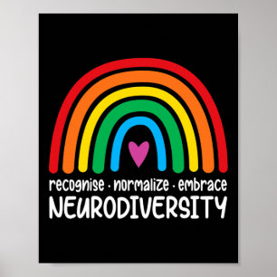 Embrace Neurodiversity Rainbow Autism Awareness Me Poster