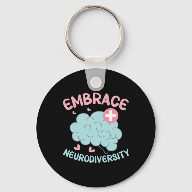 Embrace Neurodiversity Sticker  Keychain (Front)