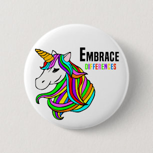 Embrace Neurodiversity Unicorn Gifts Button