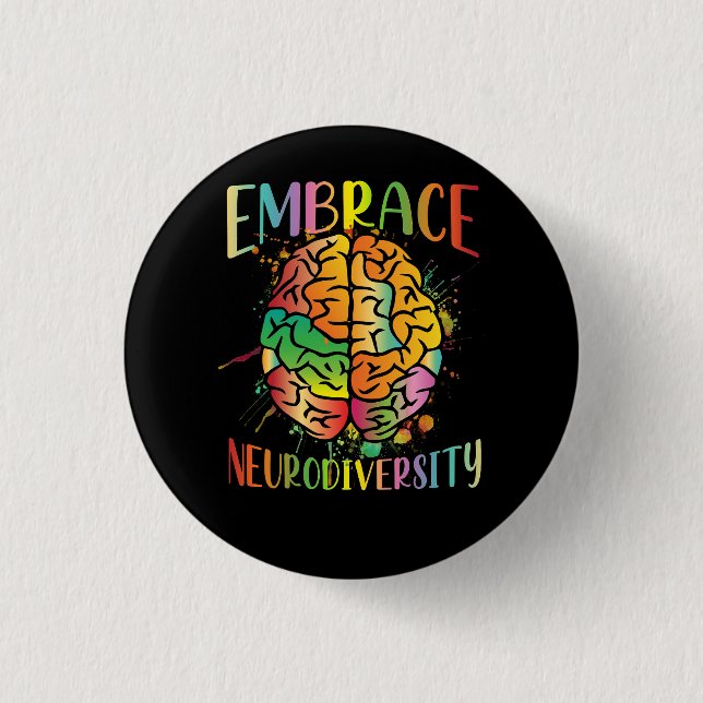 Embrace Neurodiversity Video Game Autism Awareness 1 Inch Round Button (Front)