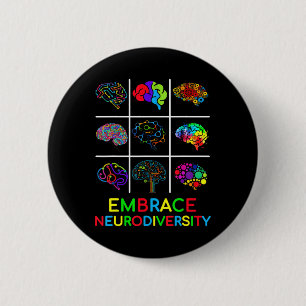 Embrace Neurodiversity Video Game Autism Awareness 2 Inch Round Button