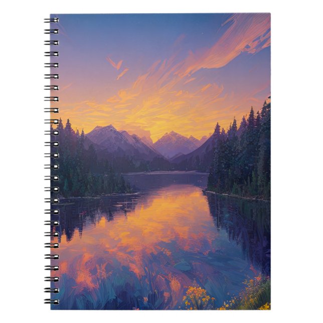 Embrace on a Hidden Forest Lake Notebook (Front)