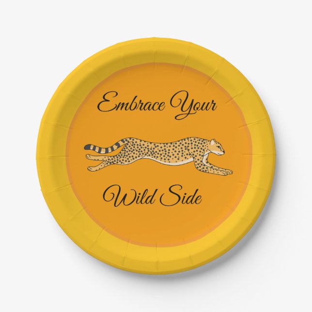 Embrace Running Cheetah Paper Plates (Front)