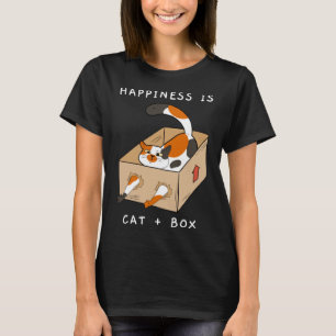 Embrace Simple Joys in Life Cute Cat Paper Box Cat T-Shirt